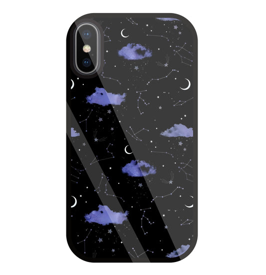 Night Sky Constellations and Stars Glass Case For Apple iPhone X