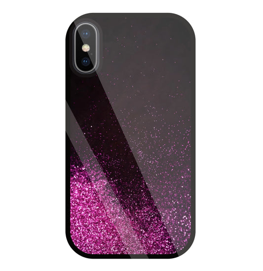 Pink Glitters Glass Case For Apple iPhone X
