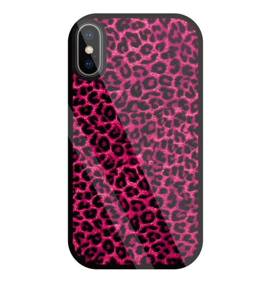 Pink Leopard Glass Case For Apple iPhone X