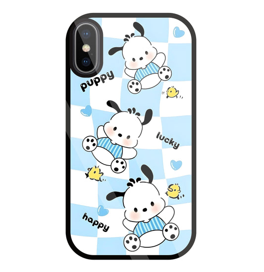 Pochacco Puppy Blue Glass Case For Apple iPhone X