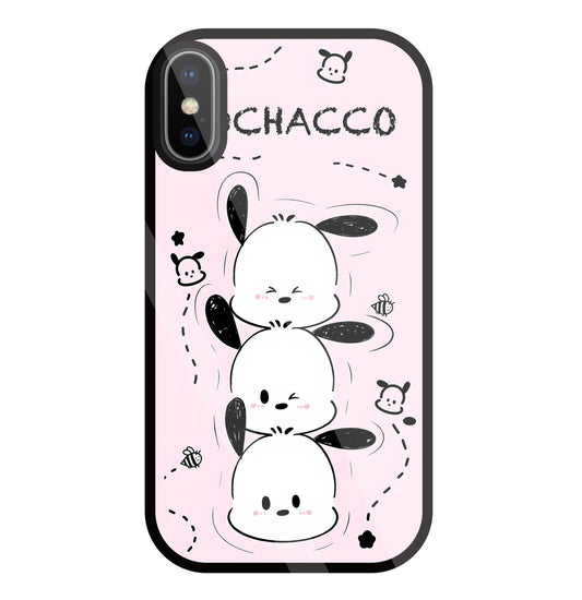 Pochacco Puppy Pink Glass Case For Apple iPhone X
