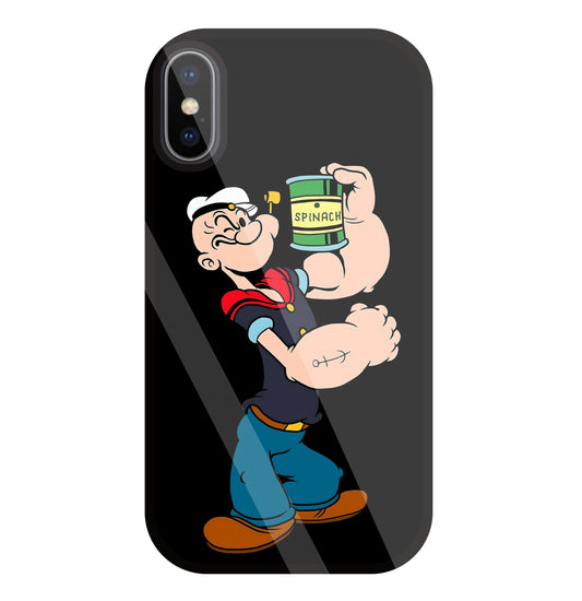 Popeye Spinach Glass Case For Apple iPhone X