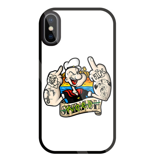 Popeye Weed Glass Case For Apple iPhone X
