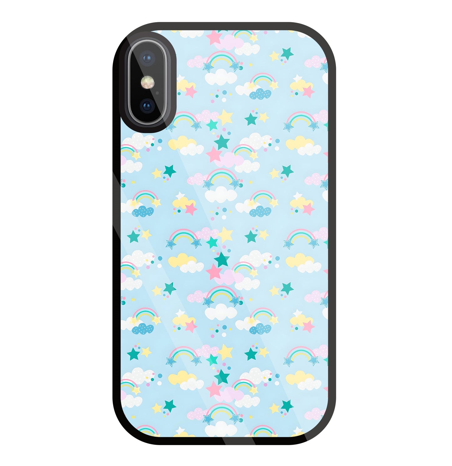 Small Rainbows Glass Case For Apple iPhone X