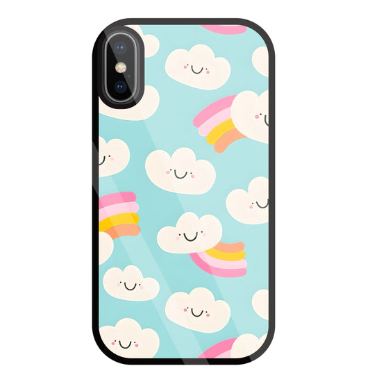 Smiley Clouds Glass Case For Apple iPhone X