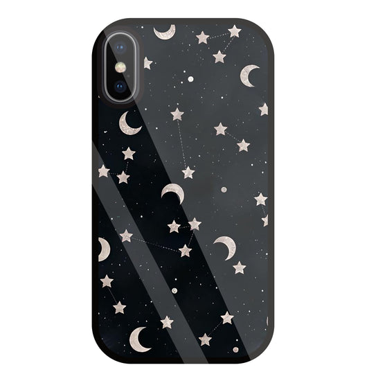 Star And Hulf Moon Space Glass Case For Apple iPhone X