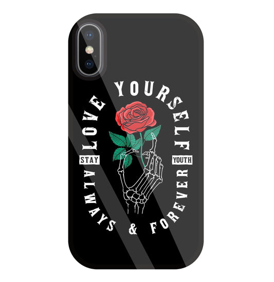 Stay Youth Love Glass Case For Apple iPhone X