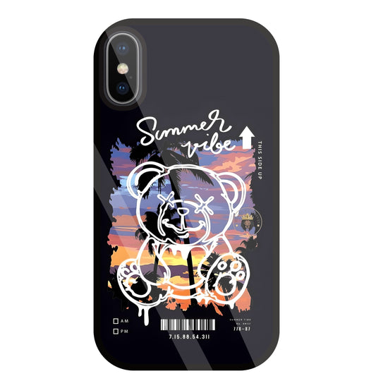 Summer Vibe Bear Glass Case For Apple iPhone X