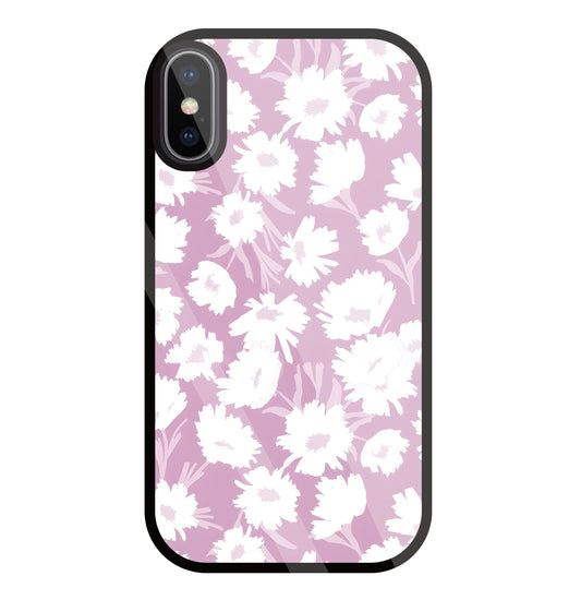 White Sunflower Glass Case For Apple iPhone X