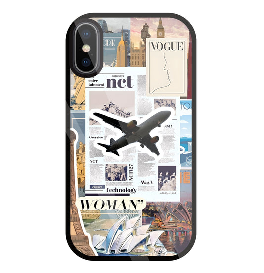 Woman Aeroplane Glass Case For Apple iPhone X