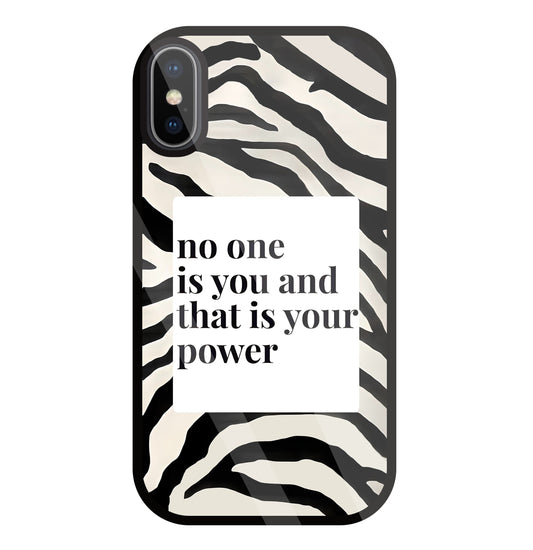 Zebra pattern with quote Glass Case For Apple iPhone X