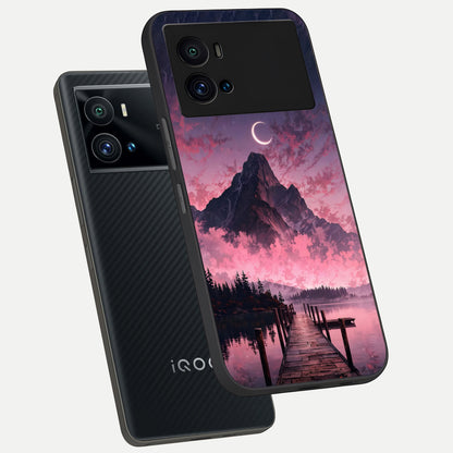  Beautiful Mountain View phone case For iQOO 9 Pro showing premium glass back cover with detailed artwork