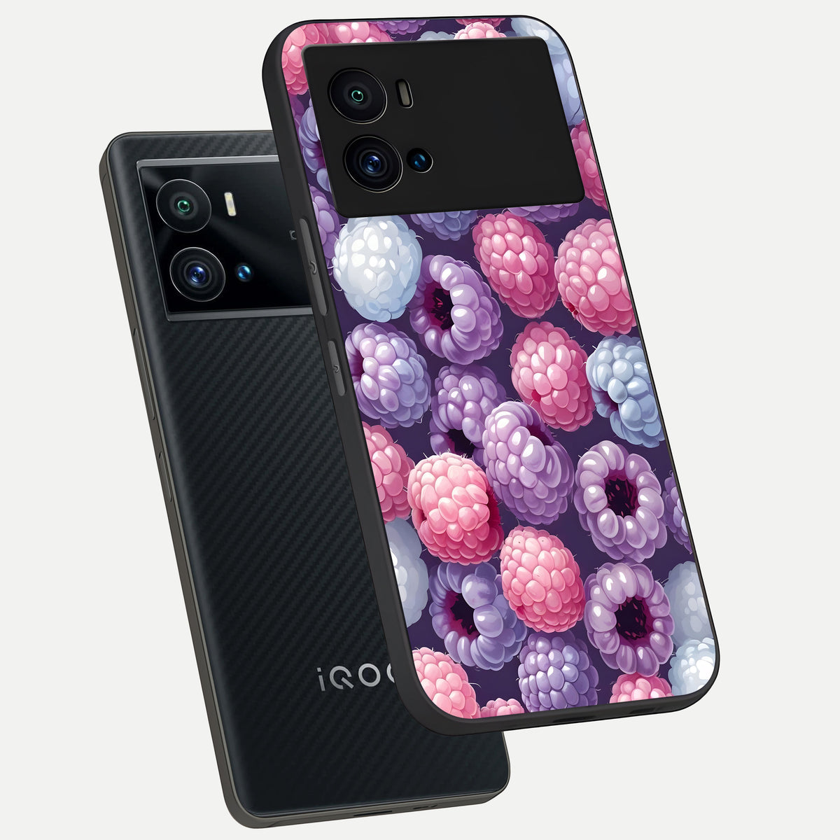  Berry Candy Pop phone case For iQOO 9 Pro showing premium glass back cover with detailed artwork