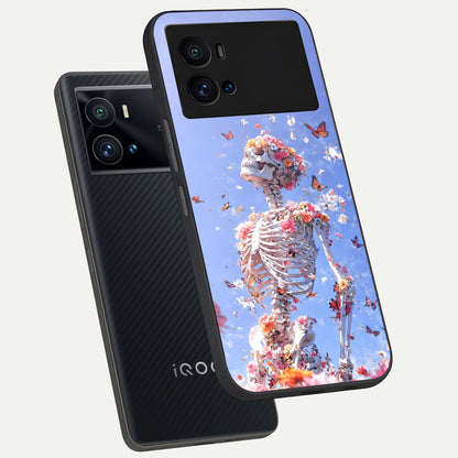  Bloom Beyond Bones phone case For iQOO 9 Pro showing premium glass back cover with detailed artwork