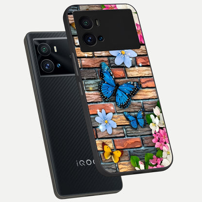  Brick Bloom Flight phone case For iQOO 9 Pro showing premium glass back cover with detailed artwork
