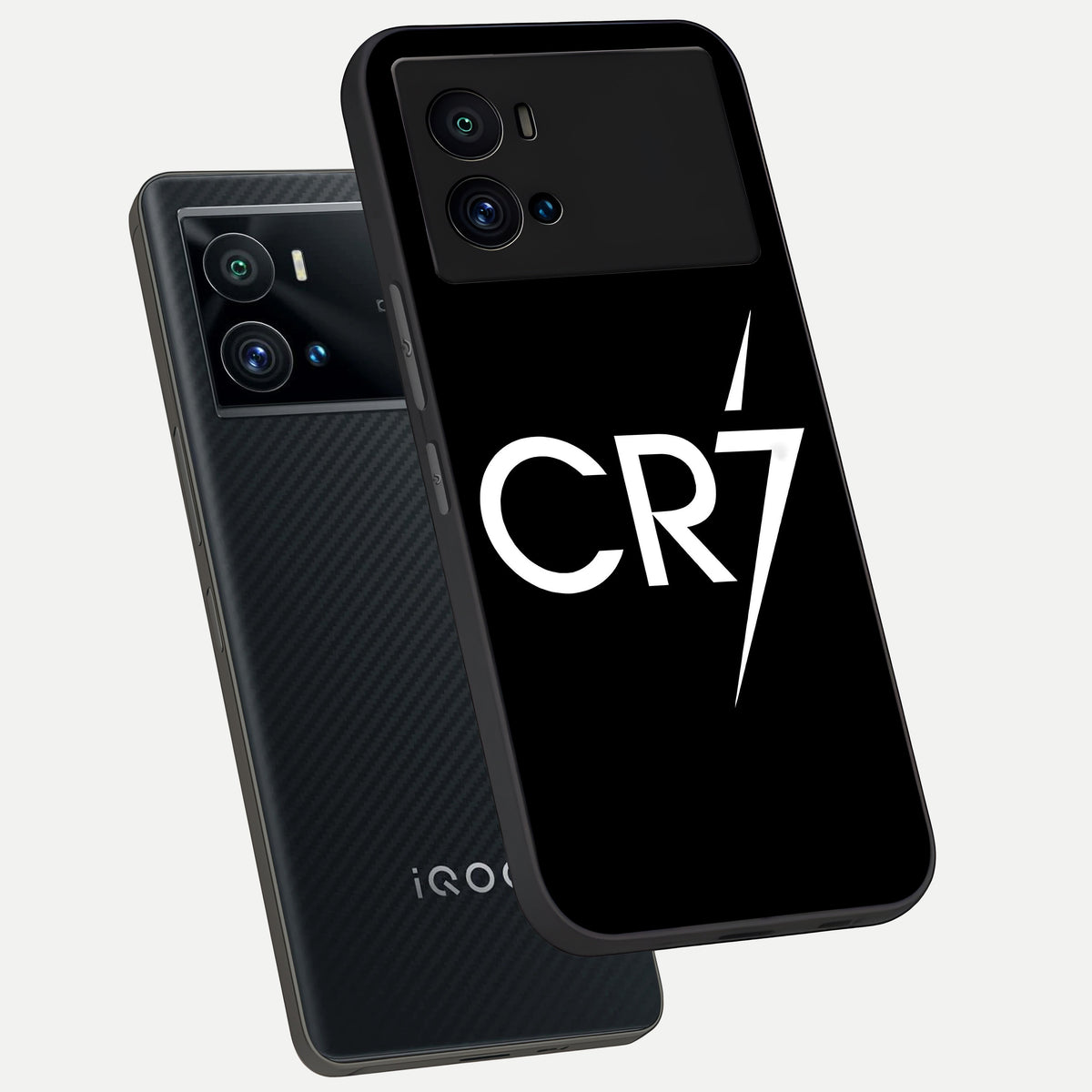  CR7 Elite Strike phone case For iQOO 9 Pro showing premium glass back cover with detailed artwork