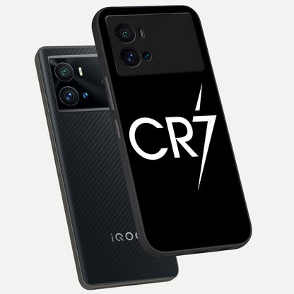  CR7 Elite Strike phone case For iQOO 9 Pro showing premium glass back cover with detailed artwork