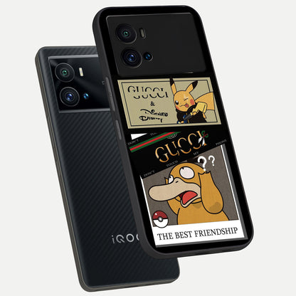  Cartoon Brand Play Mashup phone case For iQOO 9 Pro showing premium glass back cover with detailed artwork