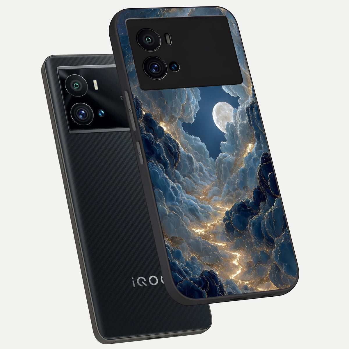  Celestial Cloud Road phone case For iQOO 9 Pro showing premium glass back cover with detailed artwork