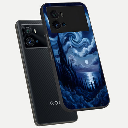  Celestial Dream Van Gogh phone case For iQOO 9 Pro showing premium glass back cover with detailed artwork