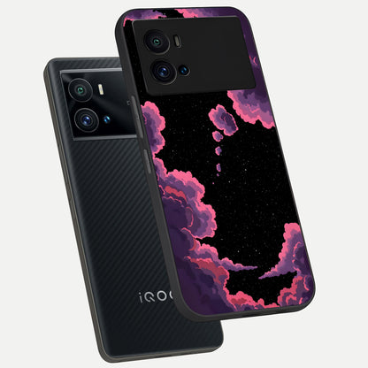  Cosmic Cloud Journey phone case For iQOO 9 Pro showing premium glass back cover with detailed artwork
