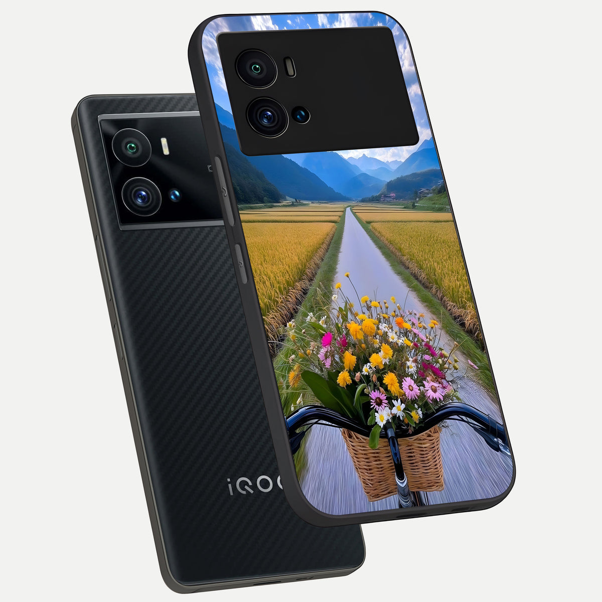  Golden Field Journey phone case For iQOO 9 Pro showing premium glass back cover with detailed artwork