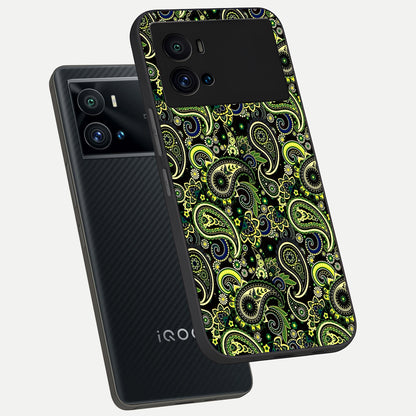  Green Lemon phone case For iQOO 9 Pro showing premium glass back cover with detailed artwork