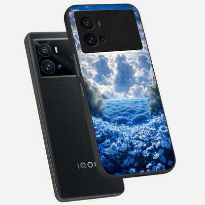 Heavenly Daisy Horizon phone case For iQOO 9 Pro showing premium glass back cover with detailed artwork