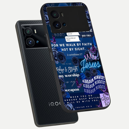  Kingdom Faith Glow phone case For iQOO 9 Pro showing premium glass back cover with detailed artwork