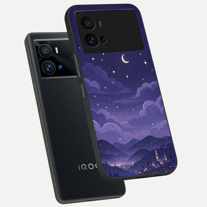  Minimal Night View phone case For iQOO 9 Pro showing premium glass back cover with detailed artwork