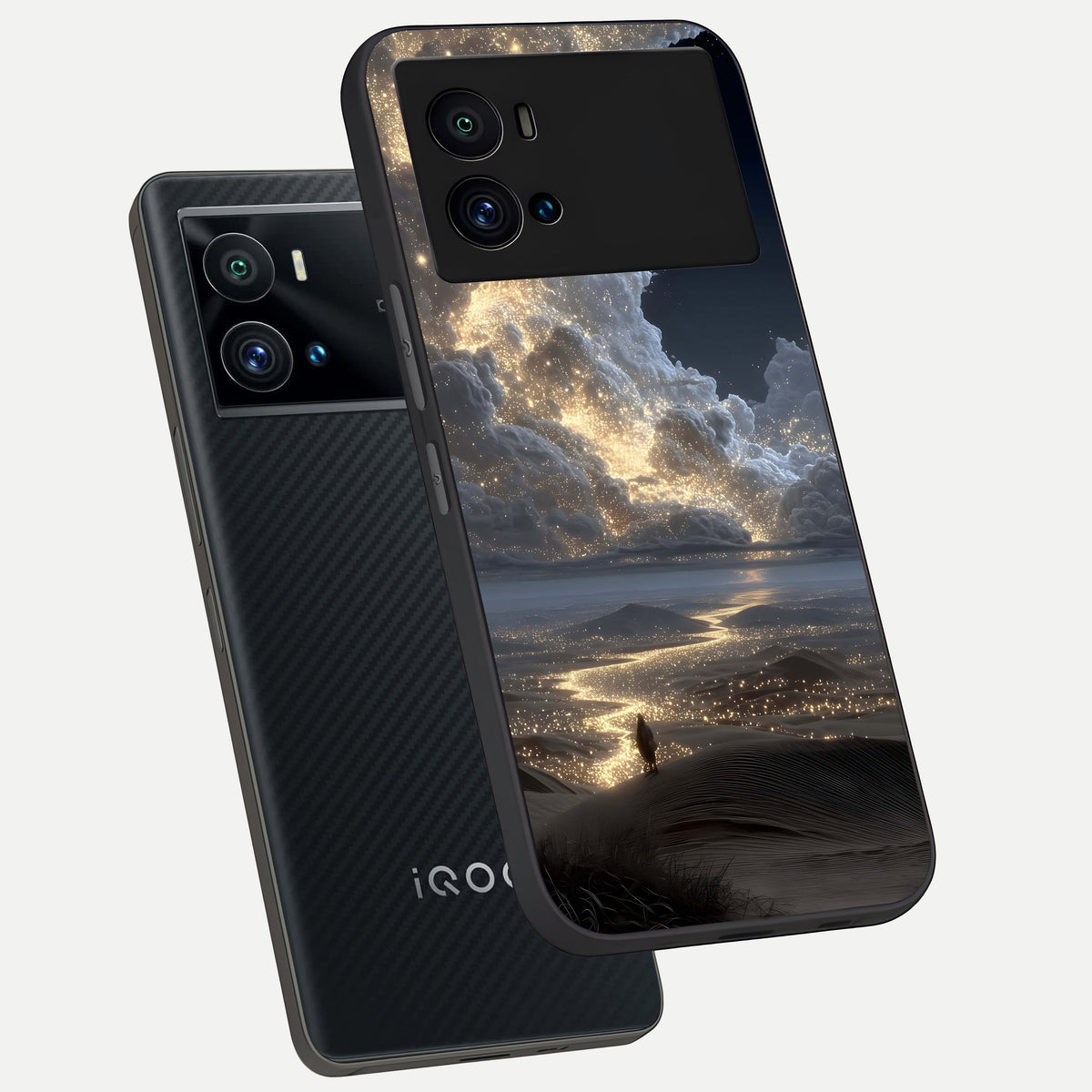  Moonlight Spark Path phone case For iQOO 9 Pro showing premium glass back cover with detailed artwork