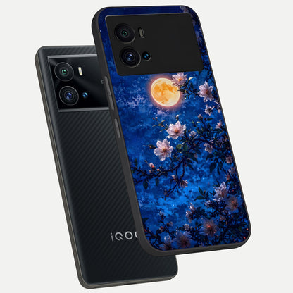  Moonlit Blossoms Night phone case For iQOO 9 Pro showing premium glass back cover with detailed artwork