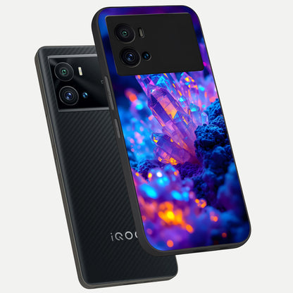  Neon Aura Shards phone case For iQOO 9 Pro showing premium glass back cover with detailed artwork