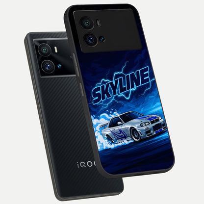  Neon Drift Beast phone case For iQOO 9 Pro showing premium glass back cover with detailed artwork