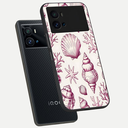  Pink Power Sparks phone case For iQOO 9 Pro showing premium glass back cover with detailed artwork