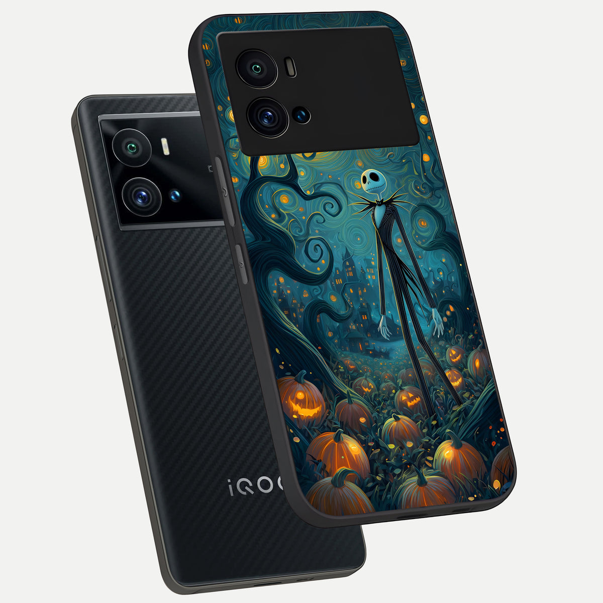  Pumpkin Moonlight Tale phone case For iQOO 9 Pro showing premium glass back cover with detailed artwork