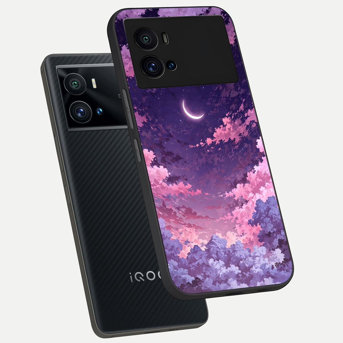  Sky Drift Clouds phone case For iQOO 9 Pro showing premium glass back cover with detailed artwork