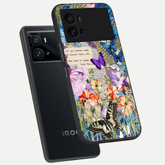 Storm Path Bloom phone case For iQOO 9 Pro showing premium glass back cover with detailed artwork