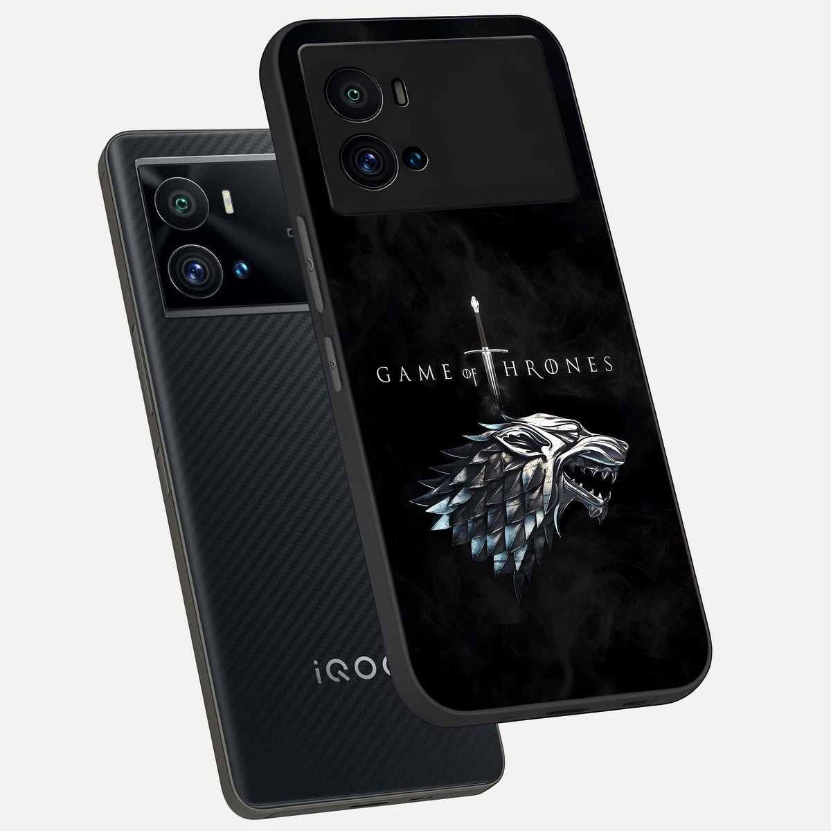  Throne Wolf Legacy phone case For iQOO 9 Pro showing premium glass back cover with detailed artwork