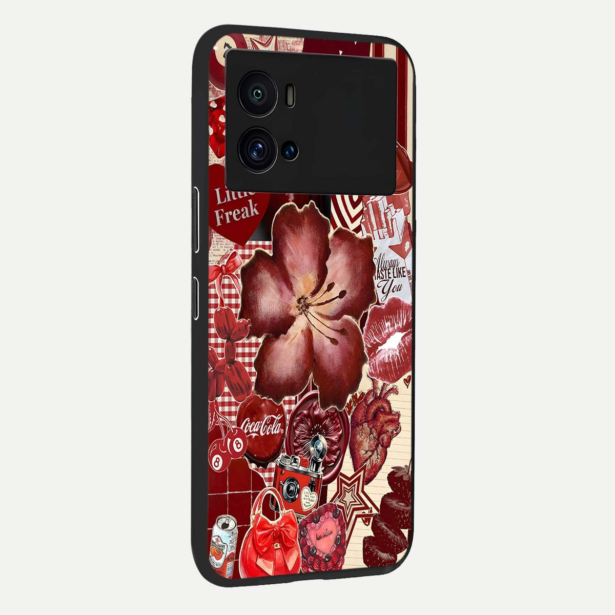  Aesthetic Little Freak back cover For iQOO 9 Pro slim fit glass case with vibrant aesthetic design