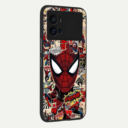  Aesthetic Wonder Spider back cover For iQOO 9 Pro slim fit glass case with vibrant aesthetic design