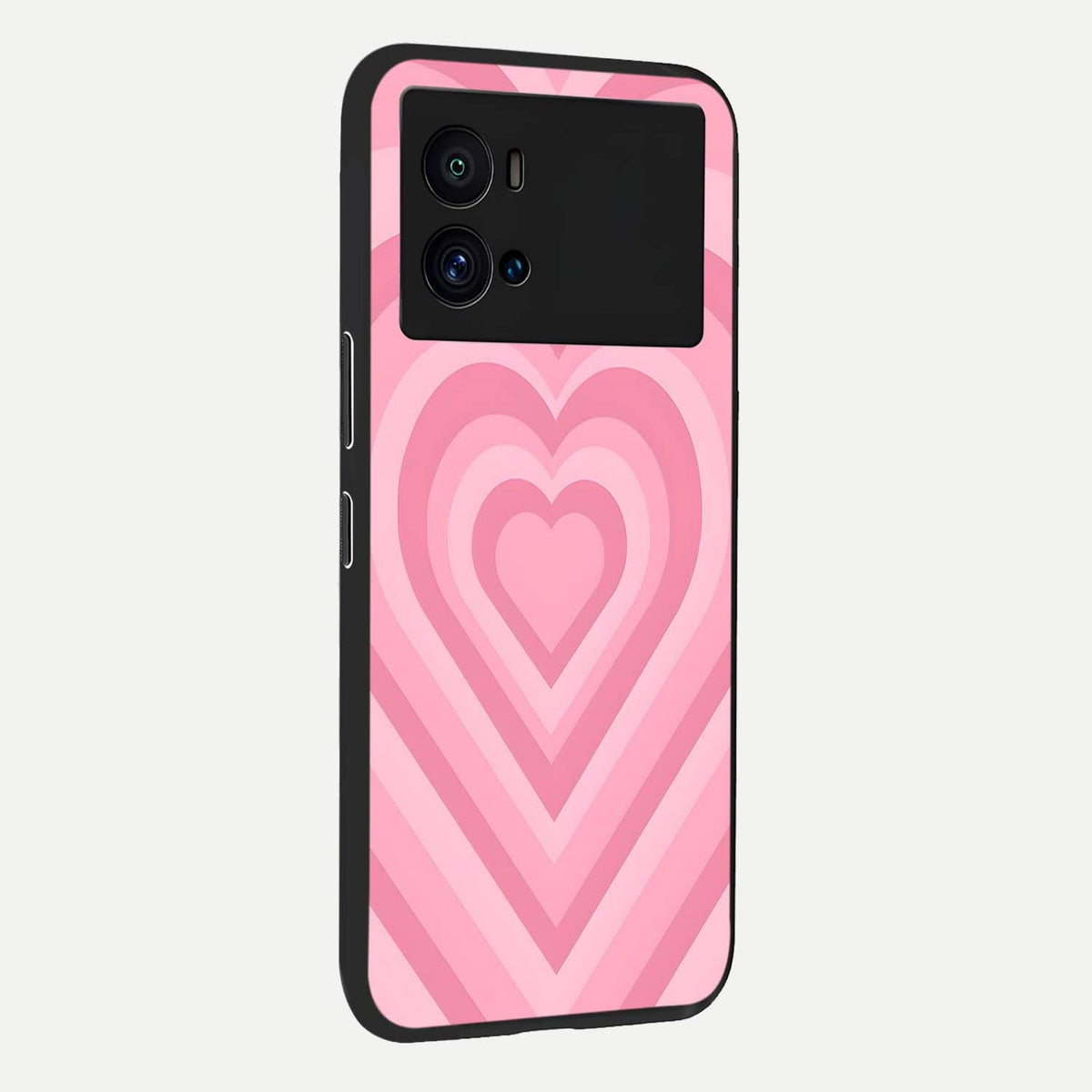  Blush Heart Waves back cover For iQOO 9 Pro slim fit glass case with vibrant aesthetic design