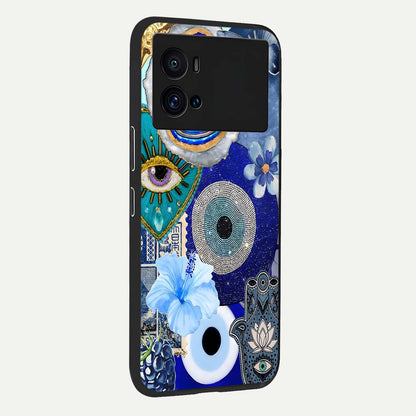  Celestial Blue Vision back cover For iQOO 9 Pro slim fit glass case with vibrant aesthetic design