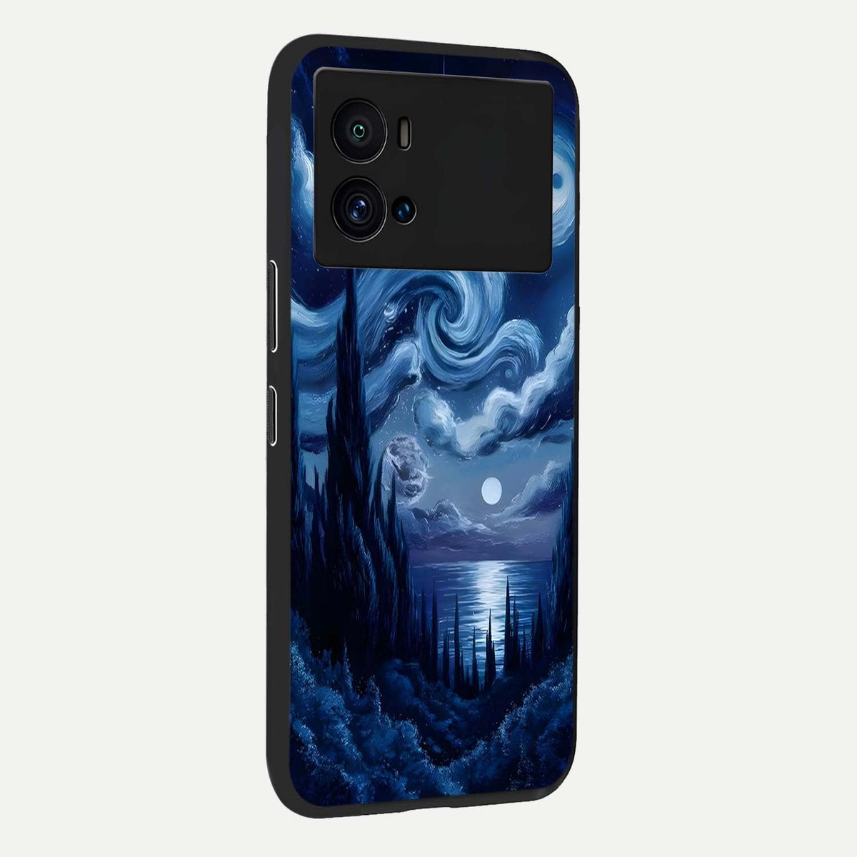  Celestial Dream Van Gogh back cover For iQOO 9 Pro slim fit glass case with vibrant aesthetic design