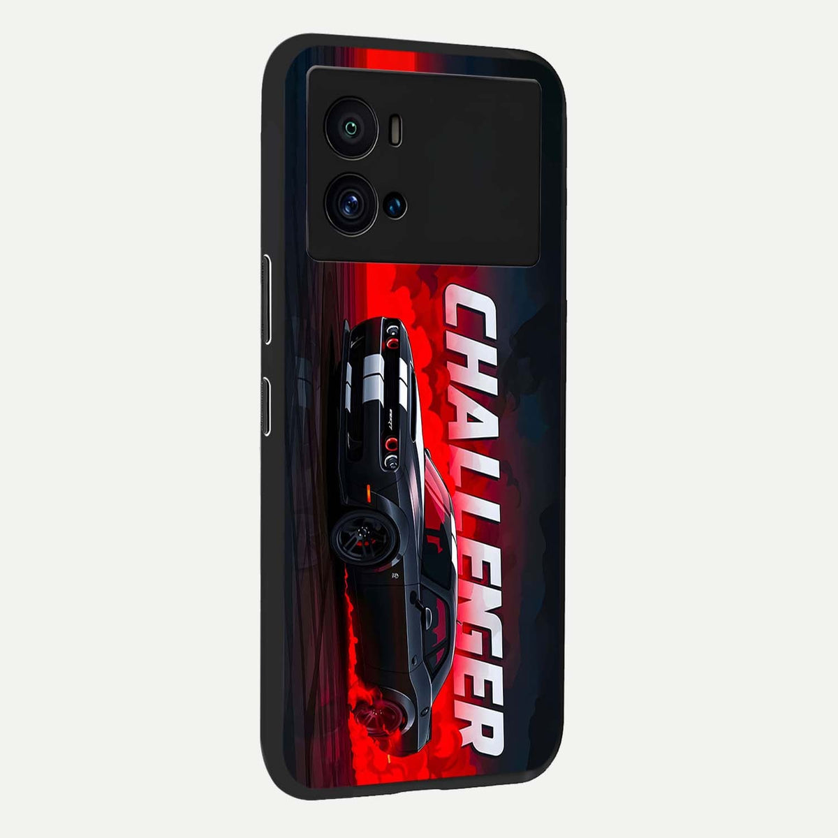  Crimson Challenger Fury back cover For iQOO 9 Pro slim fit glass case with vibrant aesthetic design