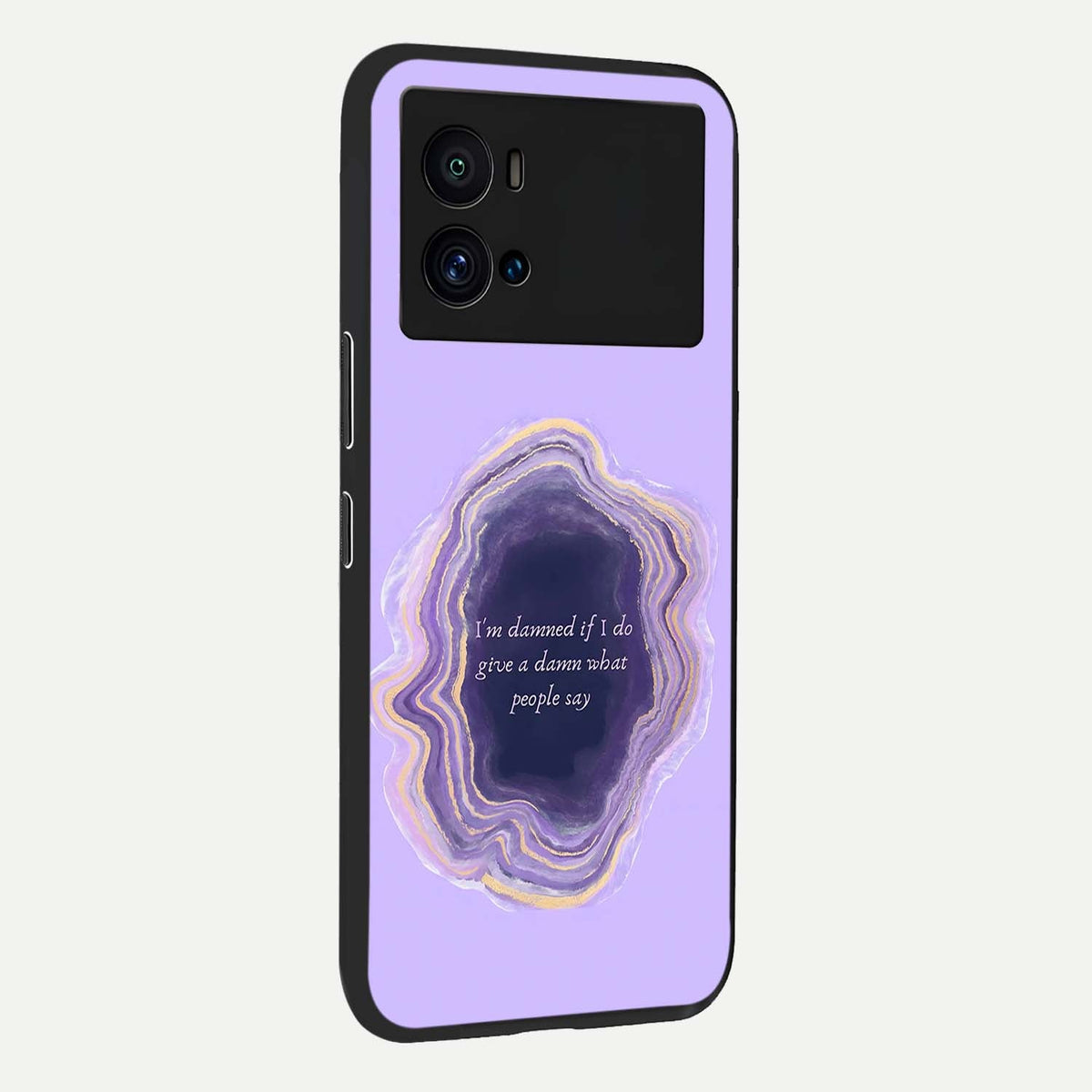  Damned People Quote back cover For iQOO 9 Pro slim fit glass case with vibrant aesthetic design
