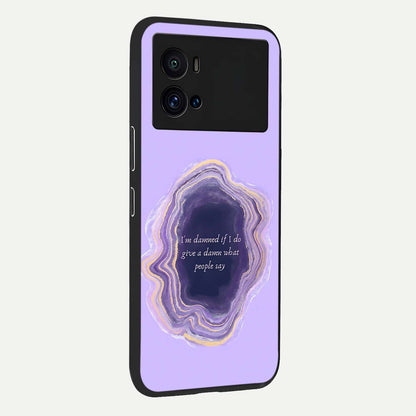  Damned People Quote back cover For iQOO 9 Pro slim fit glass case with vibrant aesthetic design