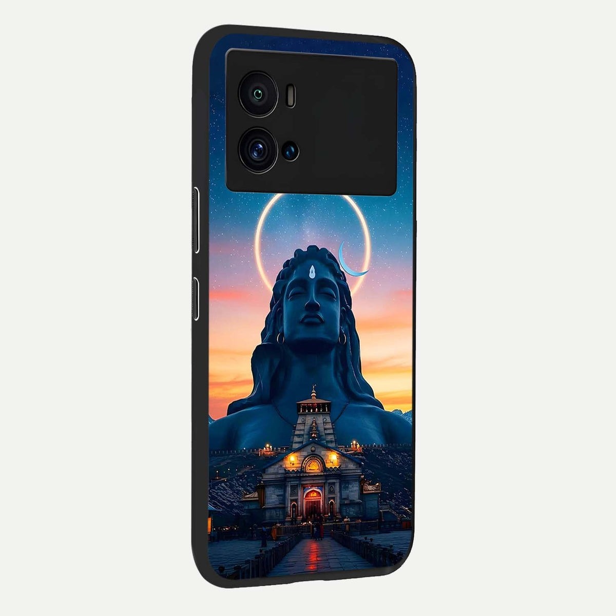  Eternal Shiva Aura back cover For iQOO 9 Pro slim fit glass case with vibrant aesthetic design