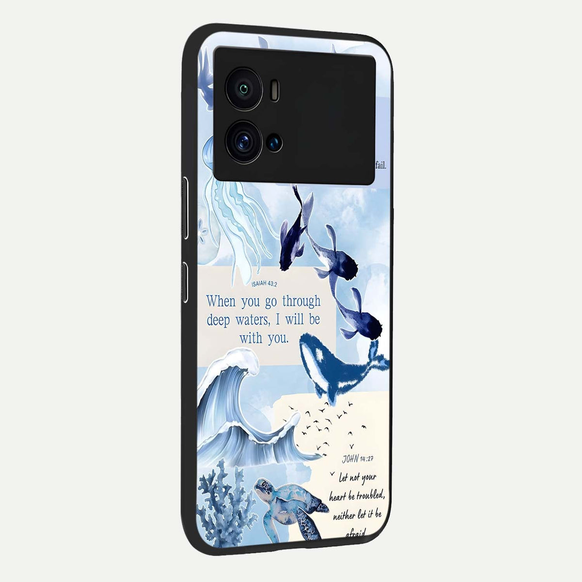  Faithful Ocean Promise back cover For iQOO 9 Pro slim fit glass case with vibrant aesthetic design