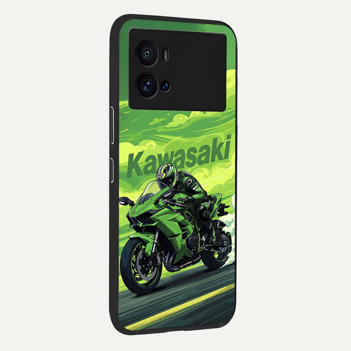  Greenery Sky back cover For iQOO 9 Pro slim fit glass case with vibrant aesthetic design